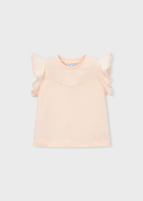 Camiseta m/c puntillas        Salmon