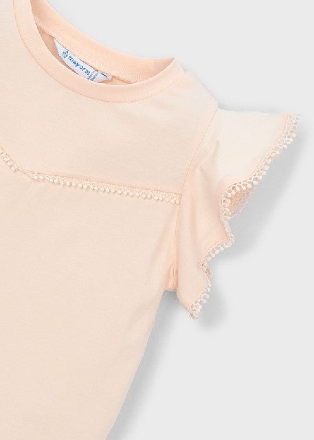 Camiseta m/c puntillas        Salmon