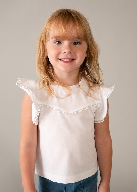 Camiseta m/c puntillas        Blanco