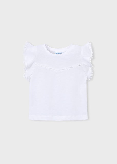 Camiseta m/c puntillas        Blanco
