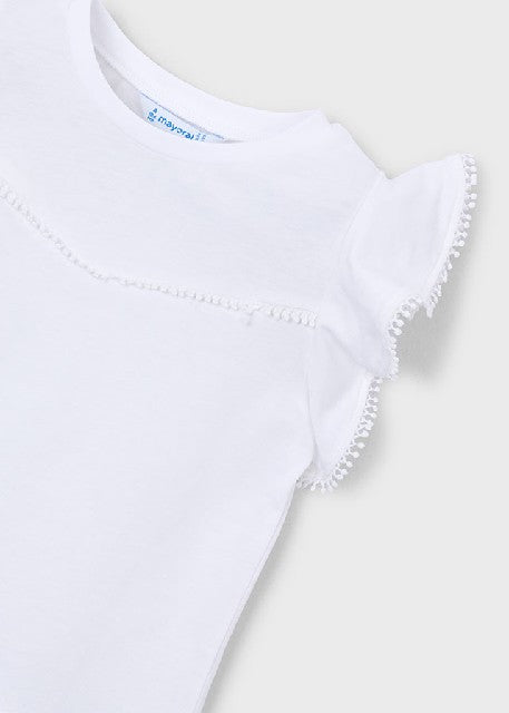 Camiseta m/c puntillas        Blanco