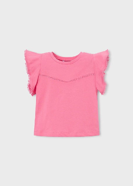 Camiseta m/c puntillas        Geranio