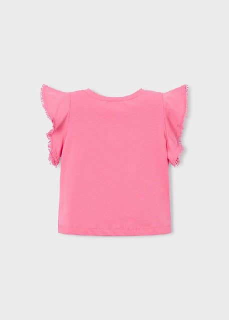 Camiseta m/c puntillas        Geranio