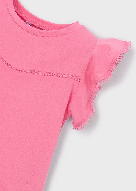 Camiseta m/c puntillas        Geranio