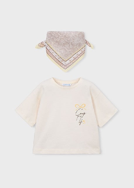 Camiseta m/c pañuelo          Hueso-beig