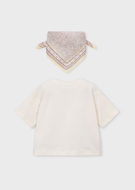 Camiseta m/c pañuelo          Hueso-beig