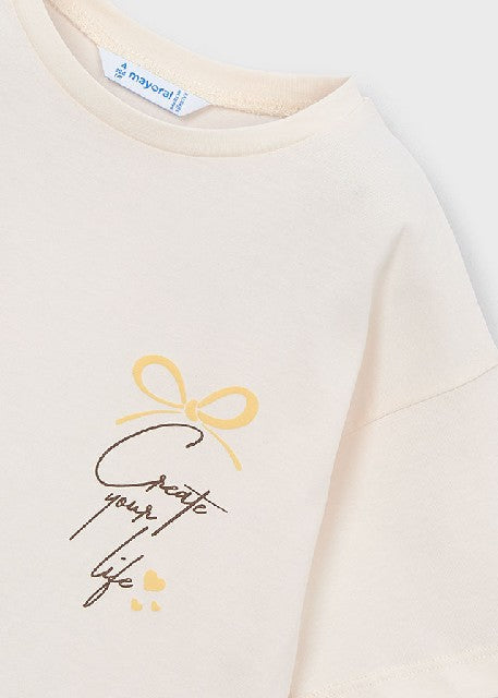 Camiseta m/c pañuelo          Hueso-beig