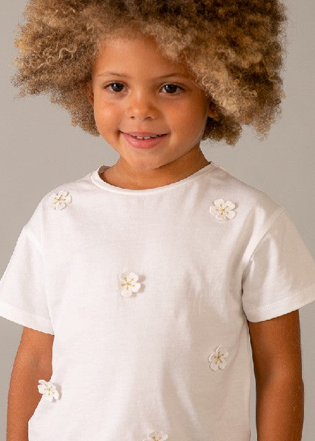 Camiseta m/c aplique          Blanco