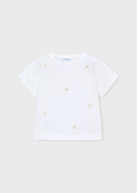 Camiseta m/c aplique          Blanco