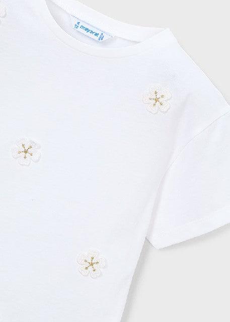 Camiseta m/c aplique          Blanco