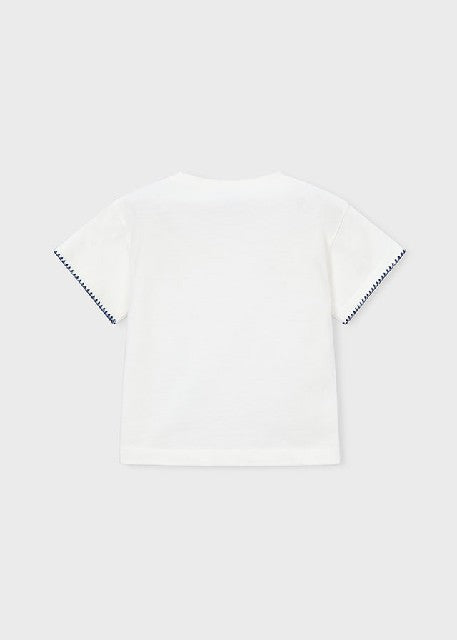 Camiseta m/c aplique          Crudo