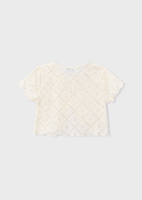 Camiseta m/c 2 piezas crochet Garbanzo