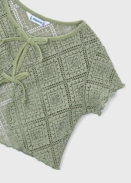 Camiseta m/c 2 piezas crochet Musgo