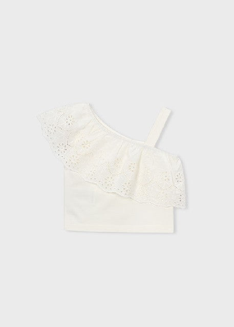 Camiseta tirantes perforado   Crudo