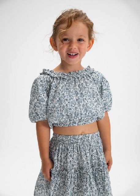 Top dobby estampado           Celeste
