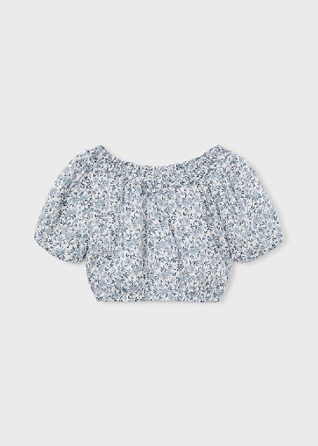 Top dobby estampado           Celeste