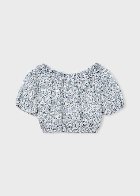 Top dobby estampado           Celeste