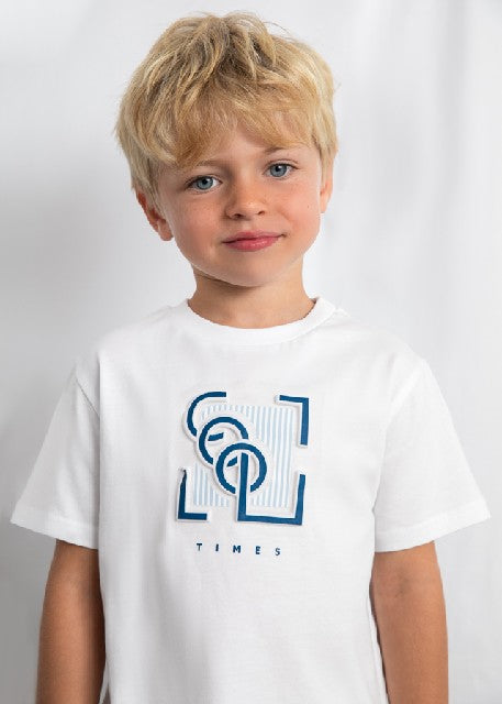 Camiseta m/c embossed         Blanco