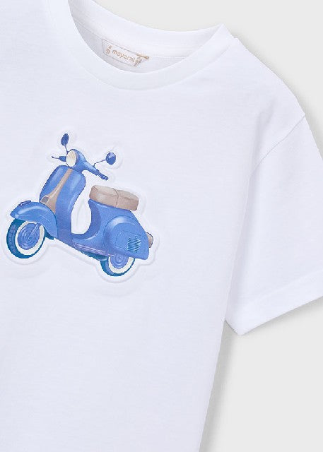 Camiseta m/c embossed vespa   Blanco