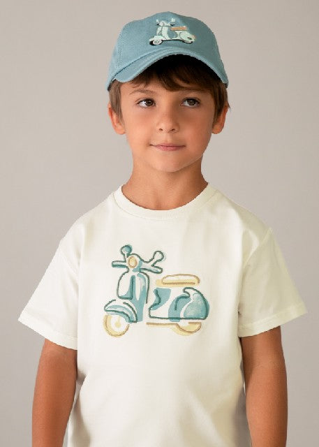 Camiseta m/c bordado          Nata