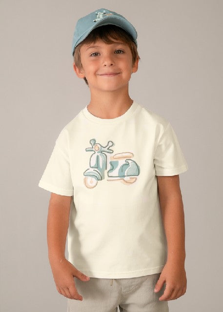 Camiseta m/c bordado          Nata