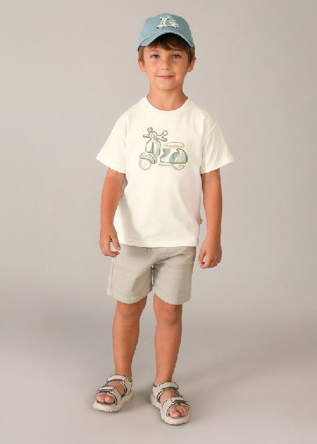 Camiseta m/c bordado          Nata