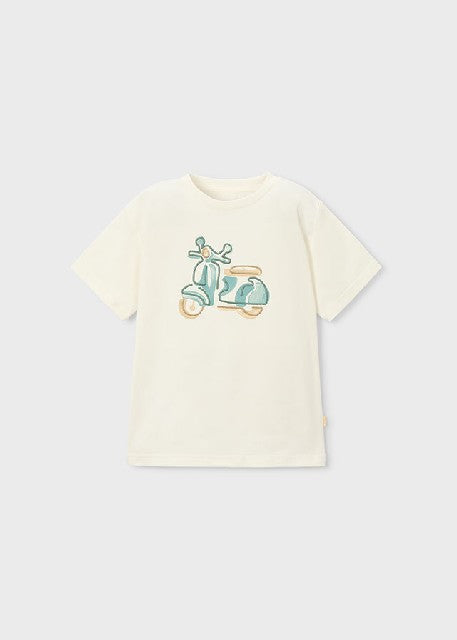Camiseta m/c bordado          Nata