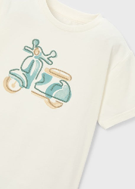 Camiseta m/c bordado          Nata