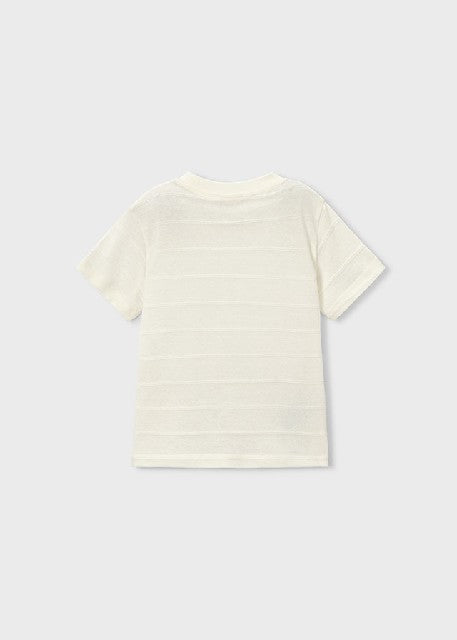 Camiseta m/c punto estructura Nata