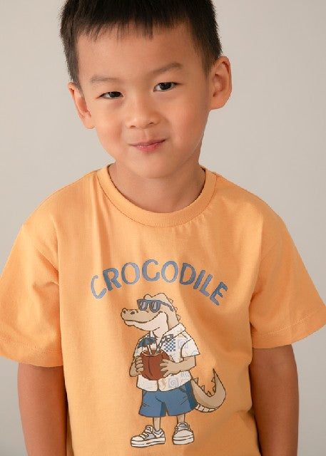 Camiseta m/c -crocodile-      Peach