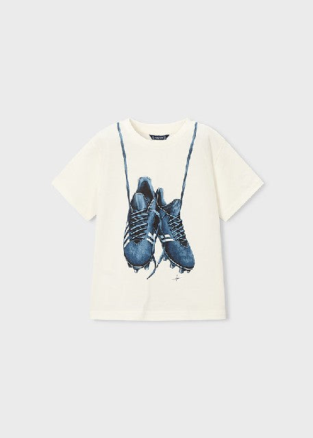 Camiseta m/c zapatillas       Nata