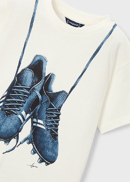 Camiseta m/c zapatillas       Nata