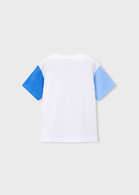 Camiseta m/c combinada        Bco-azul