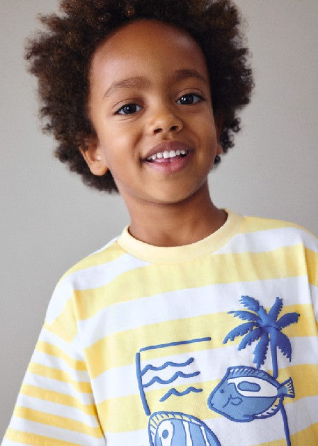 Camiseta m/c rayas estampadas Lemon