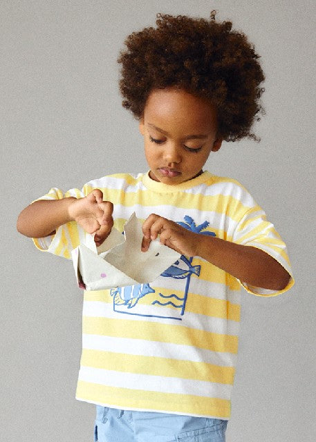 Camiseta m/c rayas estampadas Lemon