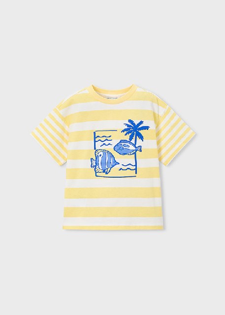 Camiseta m/c rayas estampadas Lemon