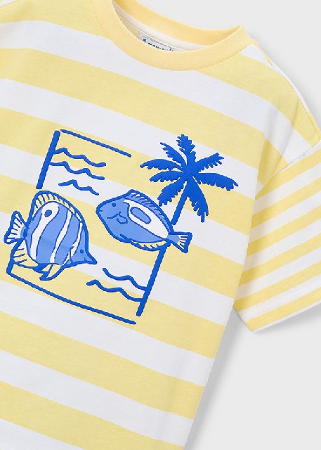 Camiseta m/c rayas estampadas Lemon