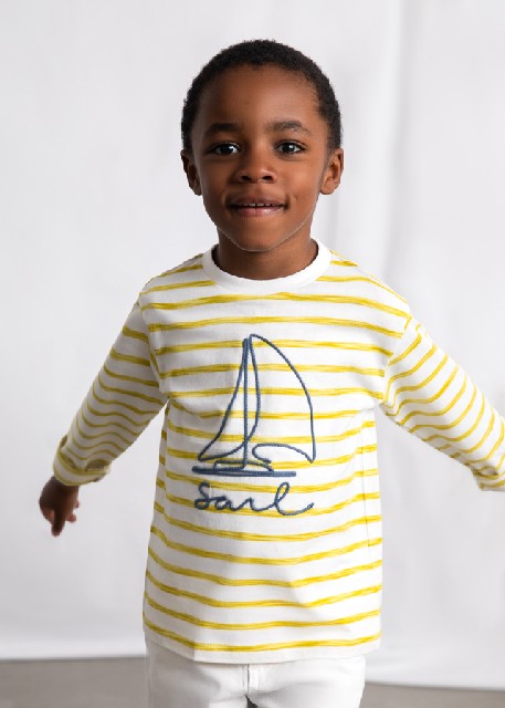 Camiseta m/l rayas            Oliva