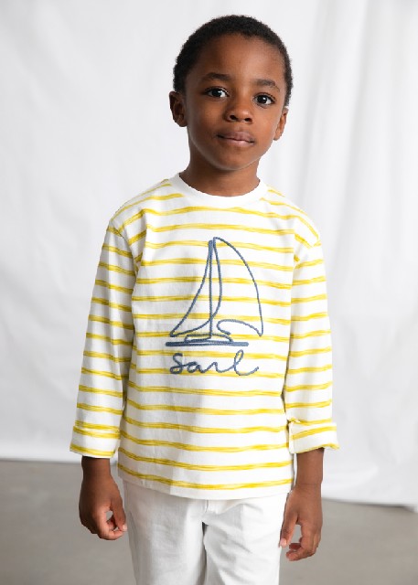 Camiseta m/l rayas            Oliva