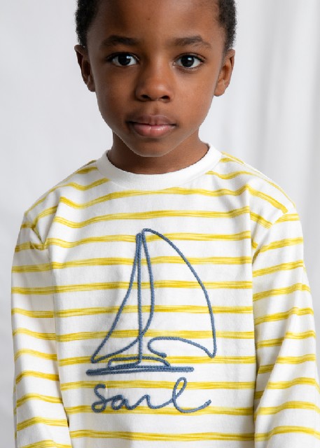 Camiseta m/l rayas            Oliva
