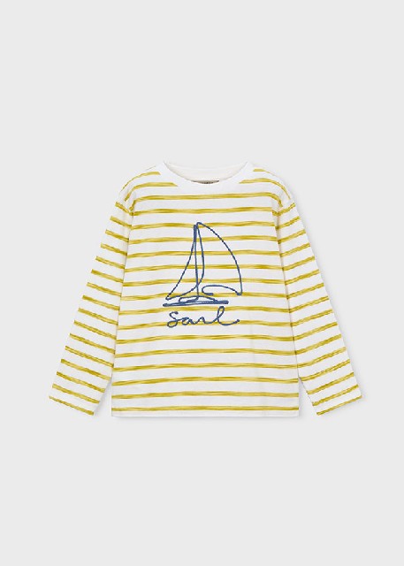 Camiseta m/l rayas            Oliva