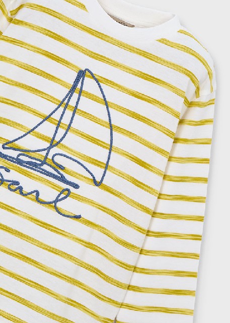 Camiseta m/l rayas            Oliva