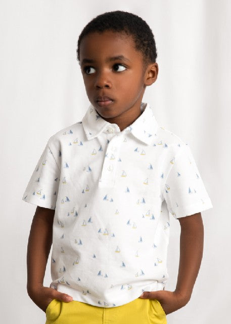 Polo m/c estampado            Bco-oliva