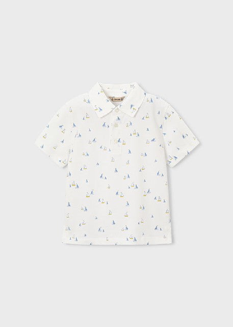 Polo m/c estampado            Bco-oliva