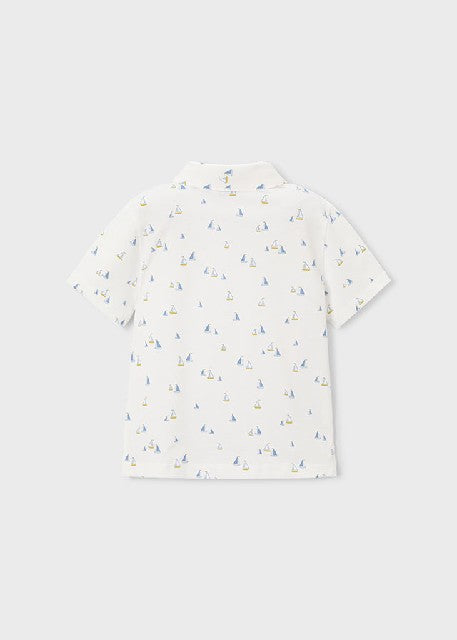 Polo m/c estampado            Bco-oliva