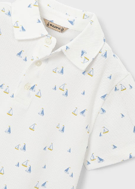 Polo m/c estampado            Bco-oliva