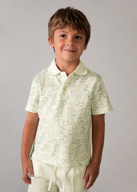 Polo m/c estampado            Nata-alga