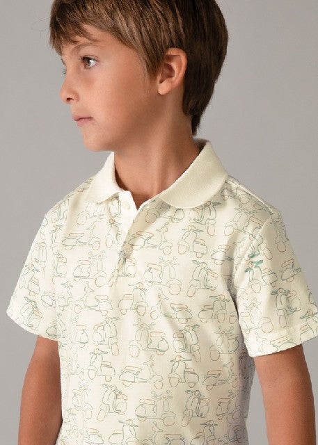 Polo m/c estampado            Nata-alga