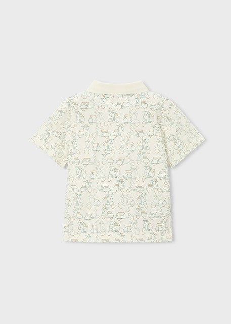 Polo m/c estampado            Nata-alga