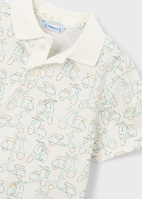 Polo m/c estampado            Nata-alga